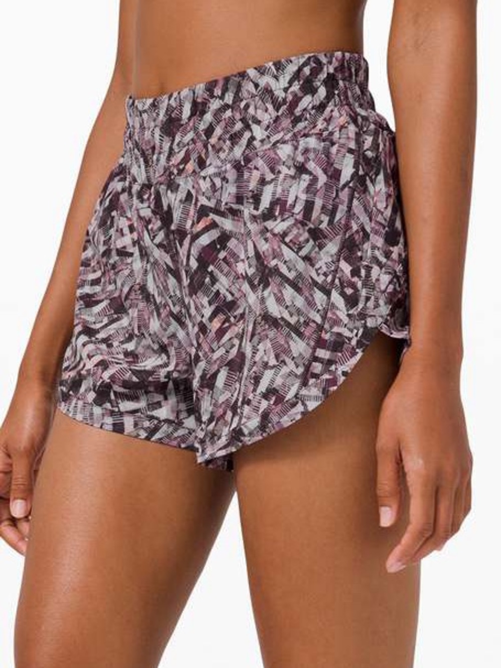 Lululemon Track That High Rise Short 3” Lined Size 8 Kaleidoscope Pink Multi EUC